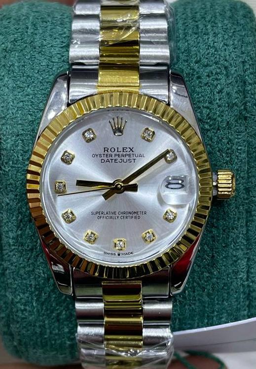 ROLEX DATEJUST FEMMES SEMI-GOLD BOITE SIMPLE