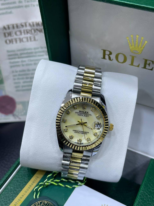 ROLEX DATEJUST FEMMES SEMI-GOLD BOITE SIMPLE