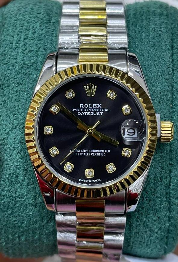 ROLEX DATEJUST FEMMES SEMI-GOLD BOITE SIMPLE